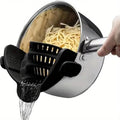 1Pc Adjustable Silicone Clip-On Strainer for Pots, Pans, and Bowls - Handheld Drainer for Noodles, Pasta