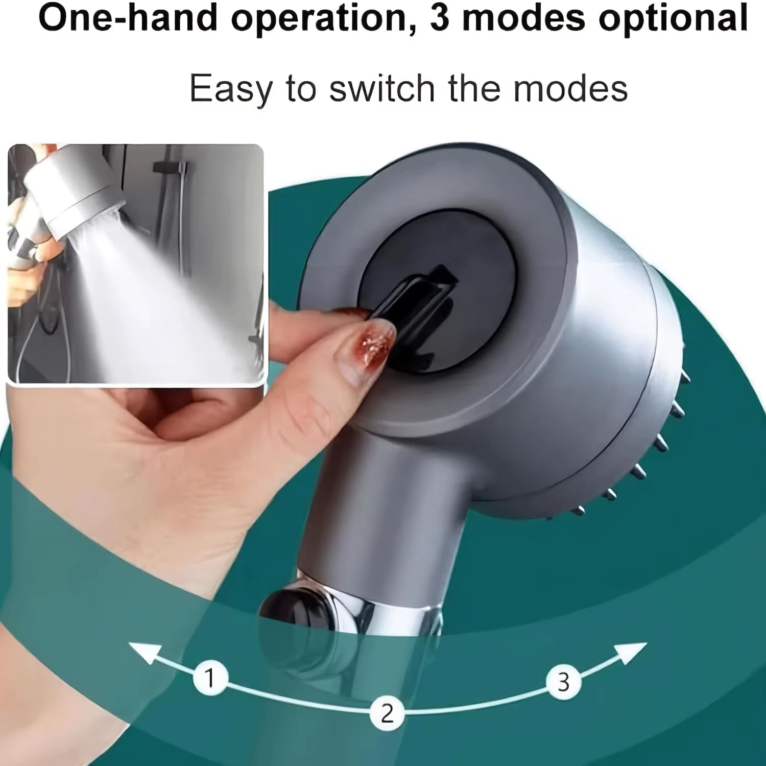 2025 New Ion Drop Shower Head with Handheld Filter Shower, Turbocharger with Multiple Spray Modes, Built-In Filter On/Off Switch